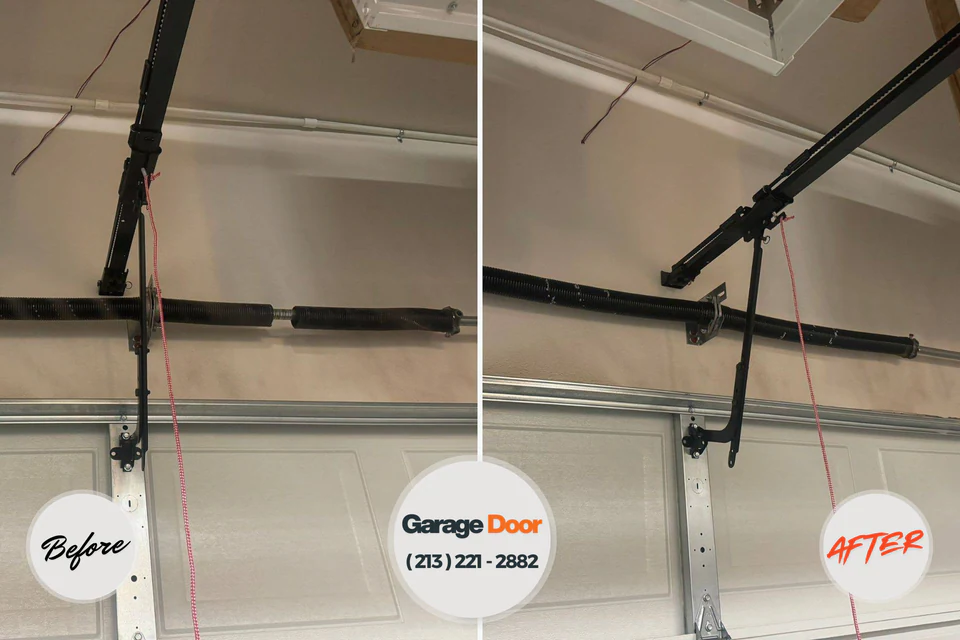 Before and after: garage door repair Fairless Hills, PA